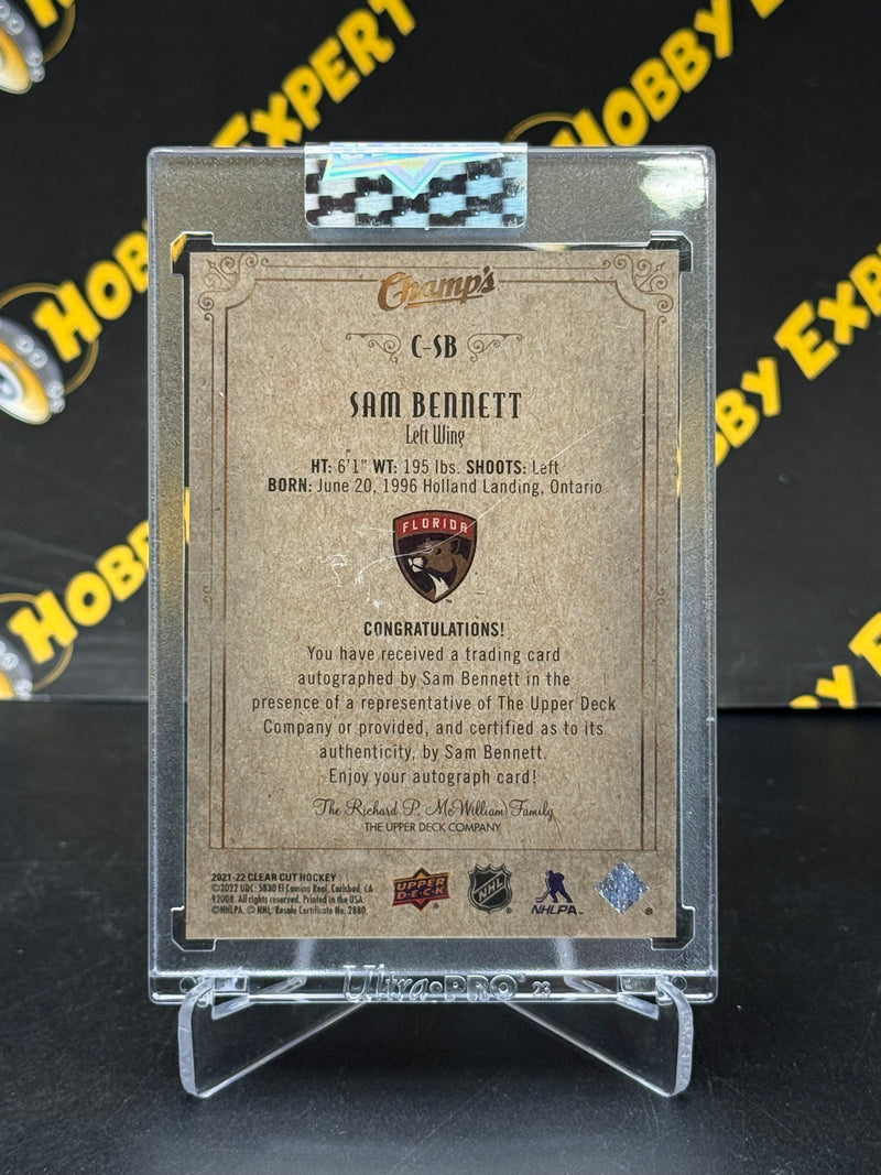Sam Bennett Champ's Auto 13/25 - Florida Panthers 2021-22 Clear Cut Hockey