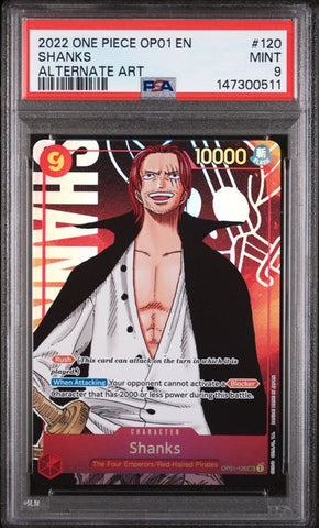 Shanks #OP01-120 - Romance Dawn Alternate Art - PSA 9