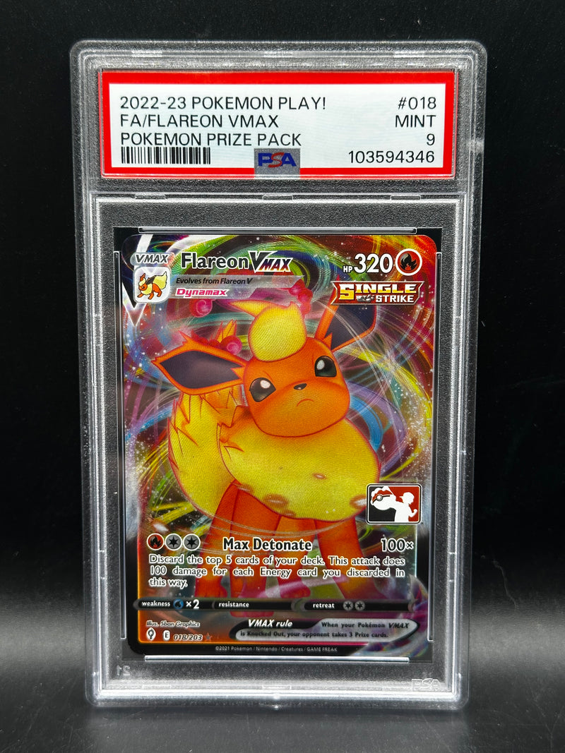 Flareon VMAX - Full Art - Prize Pack Pokemon Play! (PSA 9)