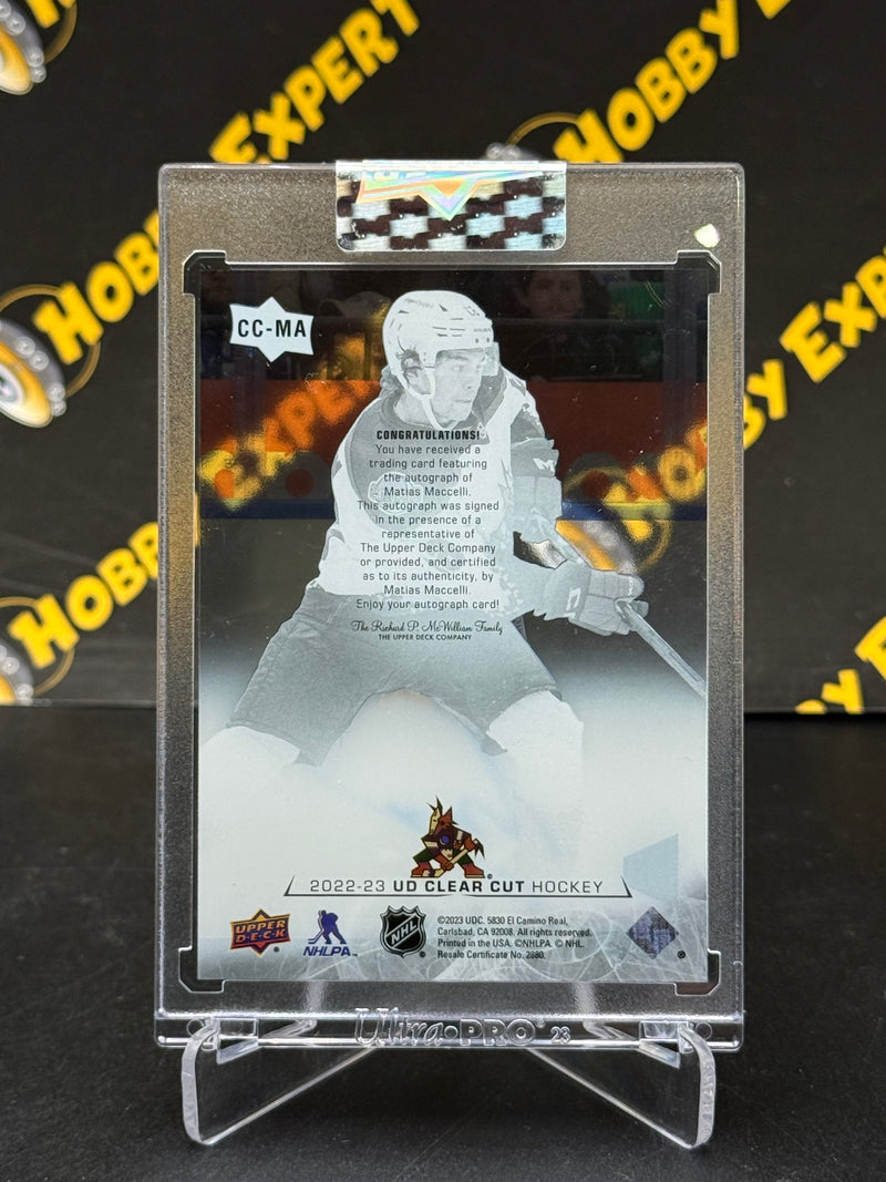 Matias Maccelli Rookie Auto Clear Cut - Arizona Coyotes 2022-23 Clear Cut Hockey