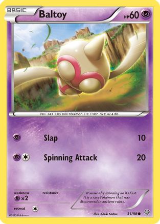 Baltoy (031/98) [XY  Ancient Origins] Reverse Holofoil - Common
