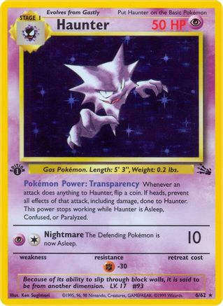 Haunter (006/62) [Fossil] 1st Edition Holofoil - Holo Rare