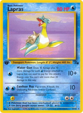 Lapras (025/62) [Fossil] 1st Edition - Rare