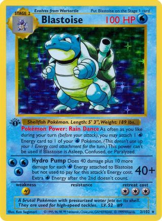 Blastoise (2) [Base Set Shadowless] 1st Edition Holofoil - Holo Rare
