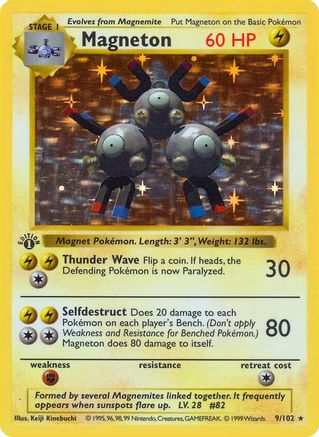 Magneton (9/102) [Base Set Shadowless] 1st Edition Holofoil - Holo Rare