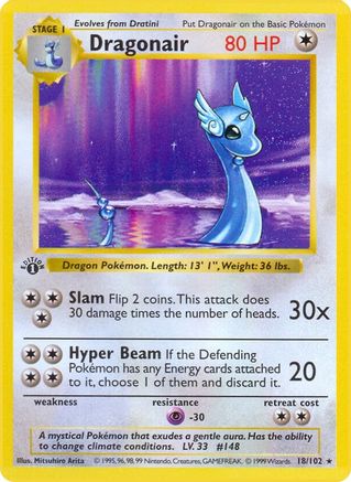 Dragonair (18/102) [Base Set Shadowless] 1st Edition - Rare