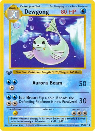 Dewgong (025) [Base Set Shadowless] 1st Edition - Uncommon