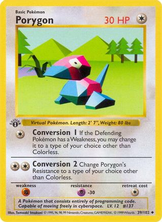 Porygon (039) [Base Set Shadowless] 1st Edition - Uncommon
