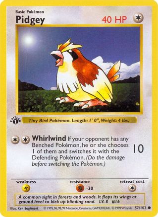 Pidgey (057) [Base Set Shadowless] 1st Edition - Common