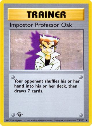 Impostor Professor Oak (73/102) [Base Set Shadowless] 1st Edition - Rare