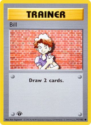 Bill (091) [Base Set Shadowless] 1st Edition - Common
