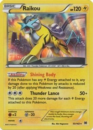 Raikou (055/162) [XY  BREAKthrough] Reverse Holofoil - Holo Rare