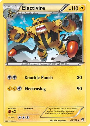 Electivire (43/122) [XY  BREAKpoint] Reverse Holofoil - Uncommon