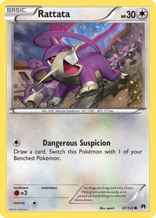 Rattata (087/122) [XY  BREAKpoint] Reverse Holofoil - Common