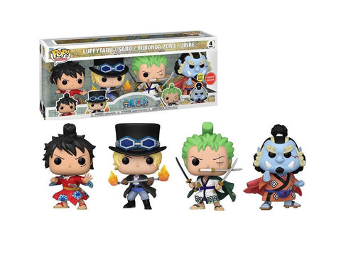 Luffytaro / Sabo / Roronoa Zoro / Jinbe - Pack de 4 One Piece (brille dans le noir) (exclusivité Gamestop)