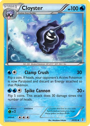 Cloyster (20/83) [Generations] Reverse Holofoil - Uncommon