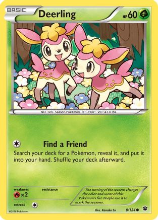Deerling (008/124) [XY  Fates Collide] Reverse Holofoil - Common