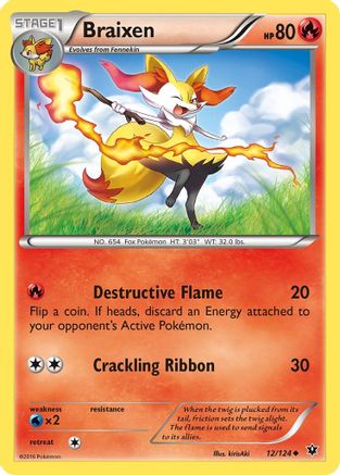 Braixen (12/124) [XY  Fates Collide] Reverse Holofoil - Uncommon