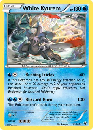 White Kyurem (021/124) [XY  Fates Collide] Holofoil - Holo Rare