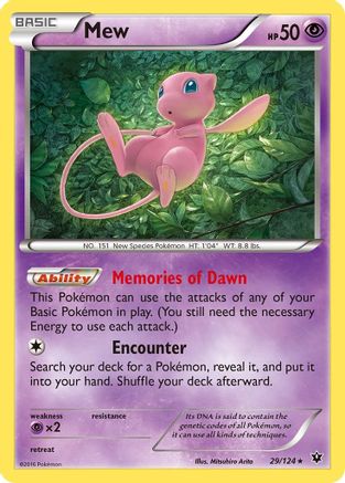 Mew (029/124) [XY  Fates Collide] Reverse Holofoil - Holo Rare