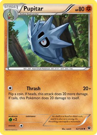 Pupitar (42/124) [XY  Fates Collide] Reverse Holofoil - Uncommon