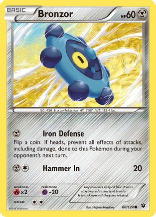 Bronzor (060/124) [XY  Fates Collide] Reverse Holofoil - Common