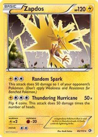 Zapdos (BW Legendary Treasures) (046/113) [Deck Exclusives] - Rare