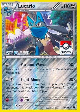 Lucario (Pokemon League) [2nd Place] (63/124) [League & Championship Cards] Reverse Holofoil - Promo