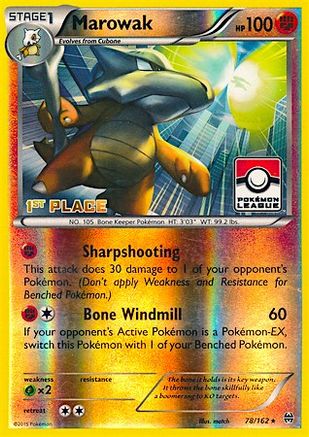 Marowak (Pokemon League) [1st Place] (78/162) [League & Championship Cards] Reverse Holofoil - Promo