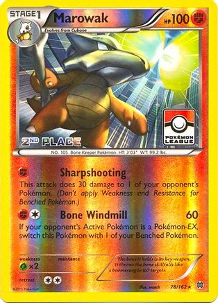 Marowak (Pokemon League) [2nd Place] (78/162) [League & Championship Cards] Reverse Holofoil - Promo