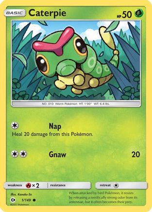 Caterpie (001/149) [SM Base Set] Reverse Holofoil - Common