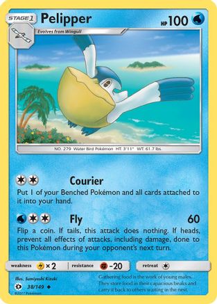 Pelipper (038/149) [SM Base Set] Reverse Holofoil - Uncommon