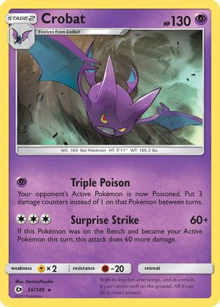 Crobat (056/149) [SM Base Set] Reverse Holofoil - Holo Rare