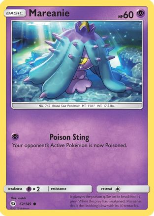 Mareanie (062/149) [SM Base Set] Reverse Holofoil - Common