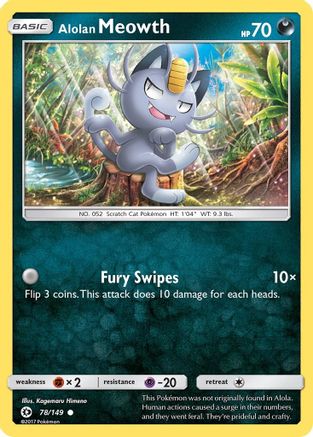 Alolan Meowth (078/149) [SM Base Set] Reverse Holofoil - Common