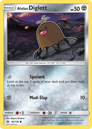 Alolan Diglett (086/149) [SM Base Set] Reverse Holofoil - Common
