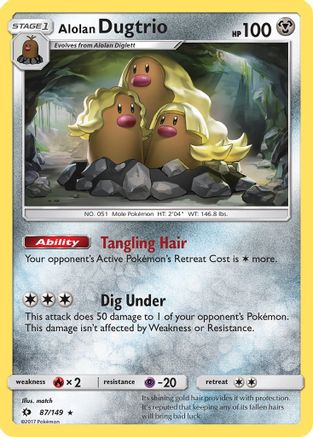 Alolan Dugtrio (087/149) [SM Base Set] Holofoil - Holo Rare