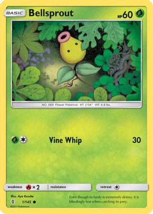 Bellsprout (001/145) [SM  Guardians Rising] Reverse Holofoil - Common