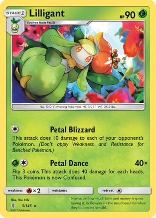 Lilligant (005/145) [SM  Guardians Rising] Reverse Holofoil - Rare