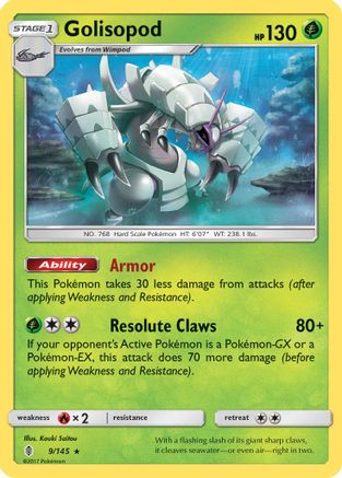 Golisopod (9/145) [SM  Guardians Rising] Reverse Holofoil - Holo Rare
