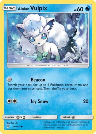 Alolan Vulpix (021/145) [SM  Guardians Rising] Reverse Holofoil - Common