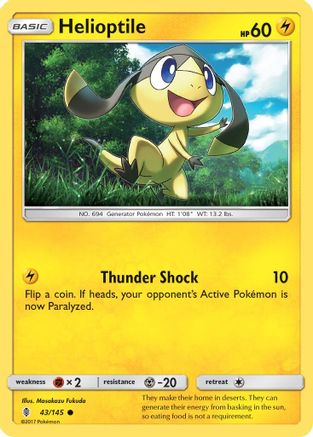 Helioptile (43/145) [SM  Guardians Rising] Reverse Holofoil - Common