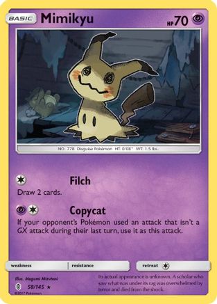 Mimikyu (058/145) [SM  Guardians Rising] Reverse Holofoil - Holo Rare