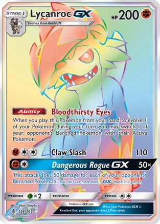 Lycanroc GX (Secret) (156/145) [SM  Guardians Rising] Holofoil - Secret Rare