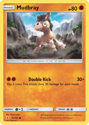 Mudbray (75/145) [SM  Guardians Rising] Reverse Holofoil - Common