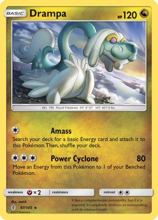 Drampa (097/145) [SM  Guardians Rising] Reverse Holofoil - Holo Rare