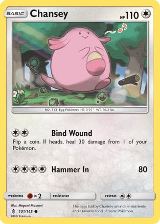 Chansey (101/145) [SM  Guardians Rising] Reverse Holofoil - Common
