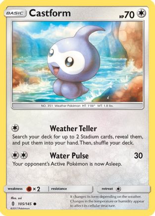 Castform (105/145) [SM  Guardians Rising] Reverse Holofoil - Common