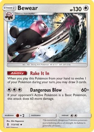 Bewear (113/145) [SM  Guardians Rising] Reverse Holofoil - Uncommon