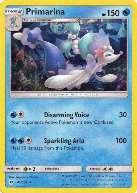 Primarina - 041/149 (Cracked Ice Holo) [PR - 041/149]
